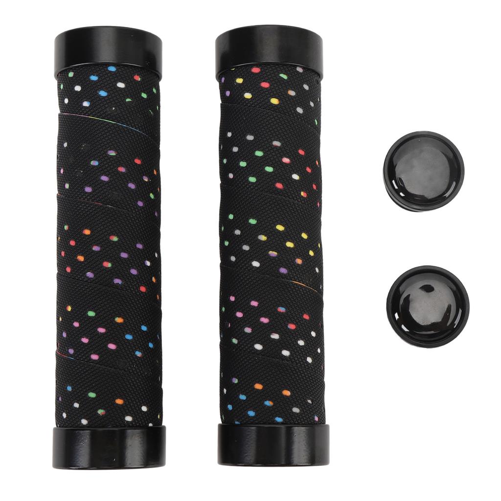 2er Set Fahrradlenkergriff-Set Anti-Rutsch Dual-Locking PU Bequemes Fahrradlenkergriff-Set 22,2 mm Schwarz mit farbiger Basis