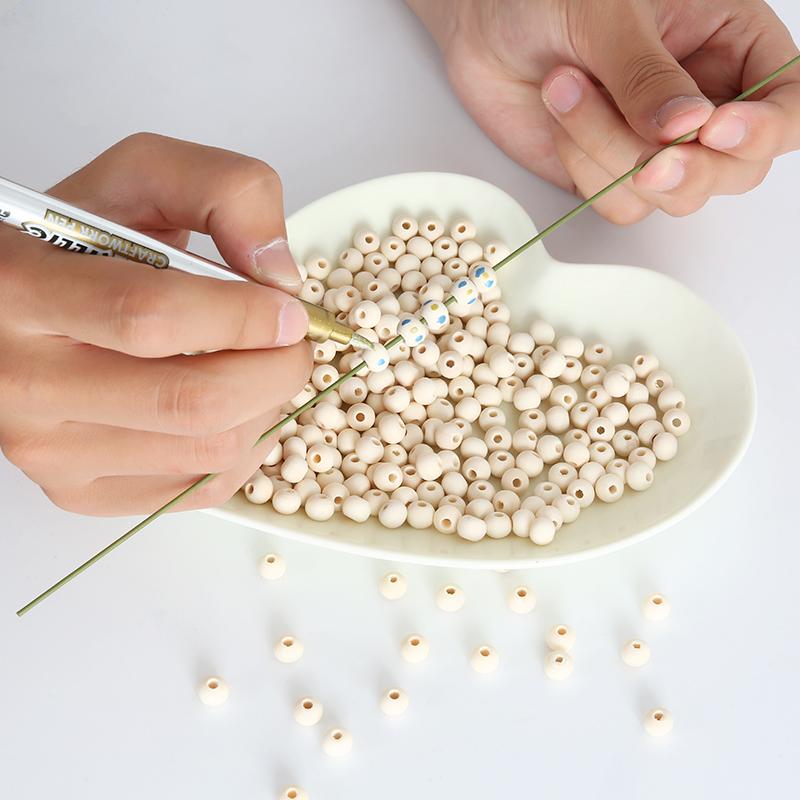 6mm 8mm Handmade Wooden Beaded Unprocessed Natural Wood Beads Bulk Beaded Garland Lace Jewelry Making DIY Farmhouse Decor