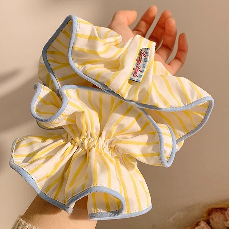 Korean Striped Large Intestine Scrunchie Hair Tie For Women Girls Sweet Hair Ornament Elastic Hair Band Hair Accessories