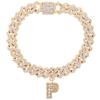Bling Iced Out A-Z Letter Initial Cuban Link Chain Anklets For Women Hip Hop Chunky Cuban Anklet Bracelet Beach Barefoot Jewelry