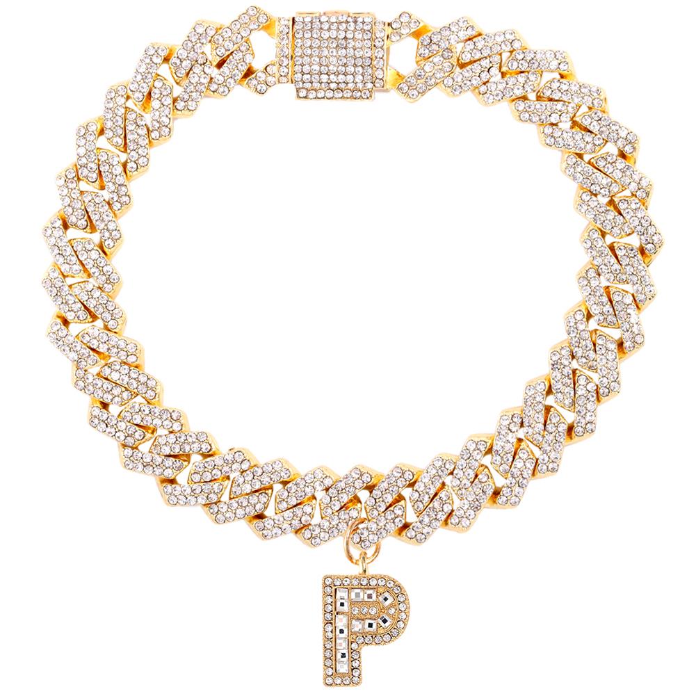 Bling Iced Out A-Z Letter Initial Cuban Link Chain Anklets For Women Hip Hop Chunky Cuban Anklet Bracelet Beach Barefoot Jewelry