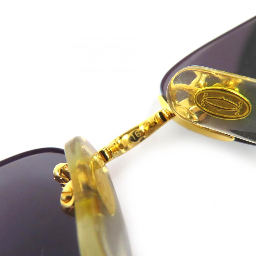 Great Cartier sunglasses 2C Decor Two-Point Rimless gold mens Used