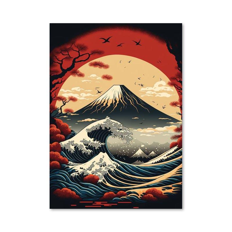 Japan Wave Mountain Landscapes Canvas Paintings Posters and Prints Wall Art Pictures for Living Room Home Decoration