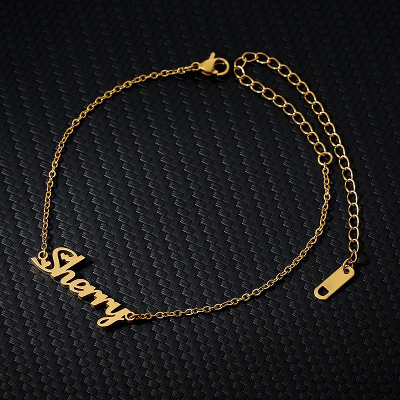 Personalized Custom Name Anklet For Women Stainless Steel  Color Leg Chain Female Ankle Bracelet Fashion Foot Jewelry