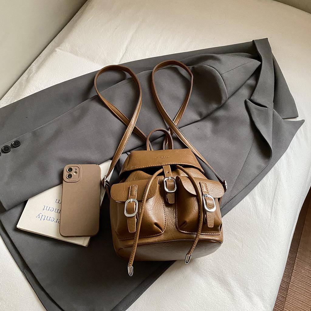 Commuter Texture Handbag Women Niche Design Big Bag Schoolbag Autumn Retro Multi-function Large Capacity Backpack