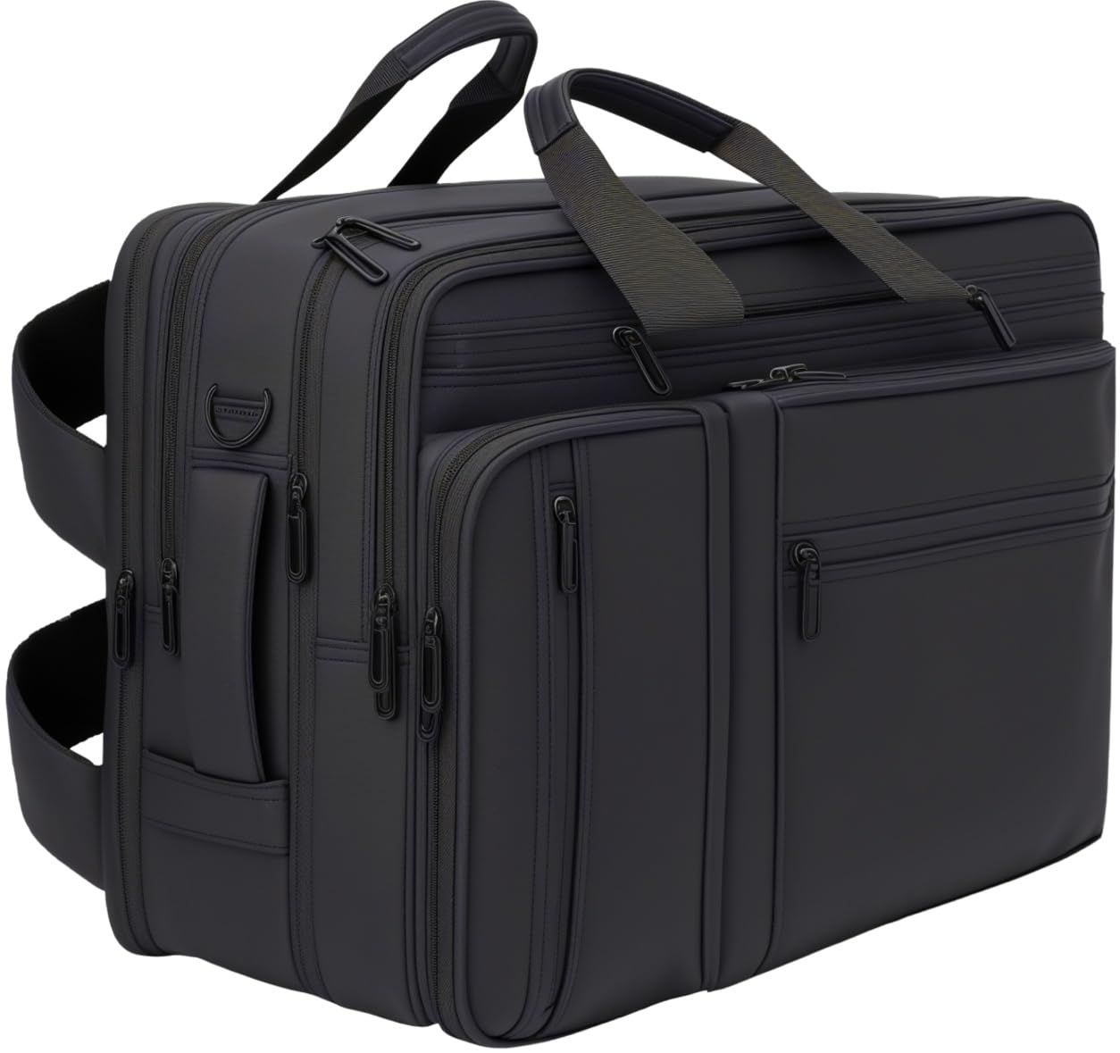 

Деловая сумка ABIBA 3-в-1, мужская наплечная сумка-рюкзак с расширяющейся боковиной, большой вместимости, идеально подходит для деловых поездок или Дня отца, черная (черный