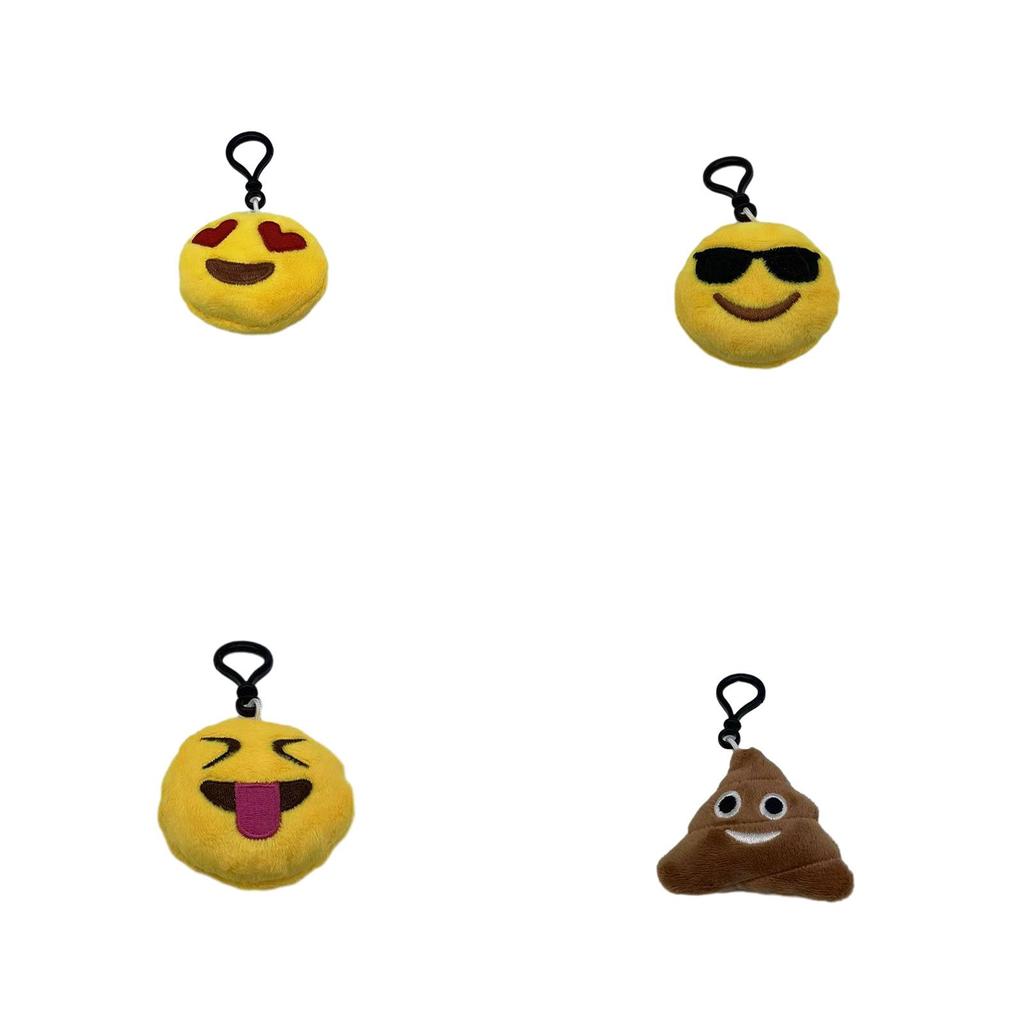 Cartoon Emoji Plüschschlüsselanhänger Mit PP Baumwolle Weichem Material Zur Dekoration Und Zum Verschenken
