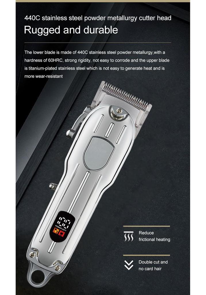 Best-Selling High-Power Metal Men's Hair Clipper & Electric Trimmer for Home & Barber Use