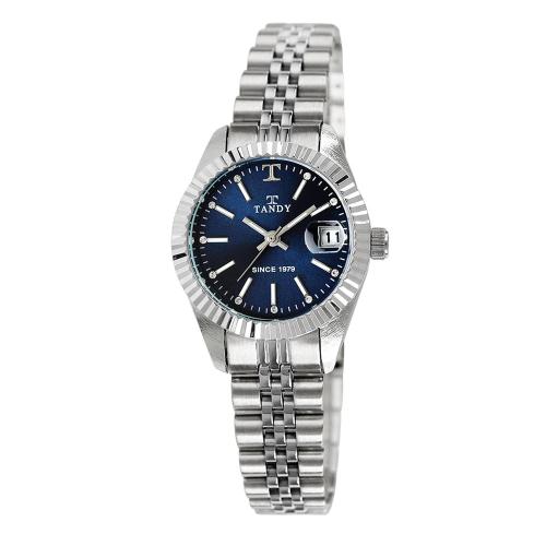 [TANDY] TANDY Luxury Metal Wristwatch Women s Dark Blue T-3921 FREE