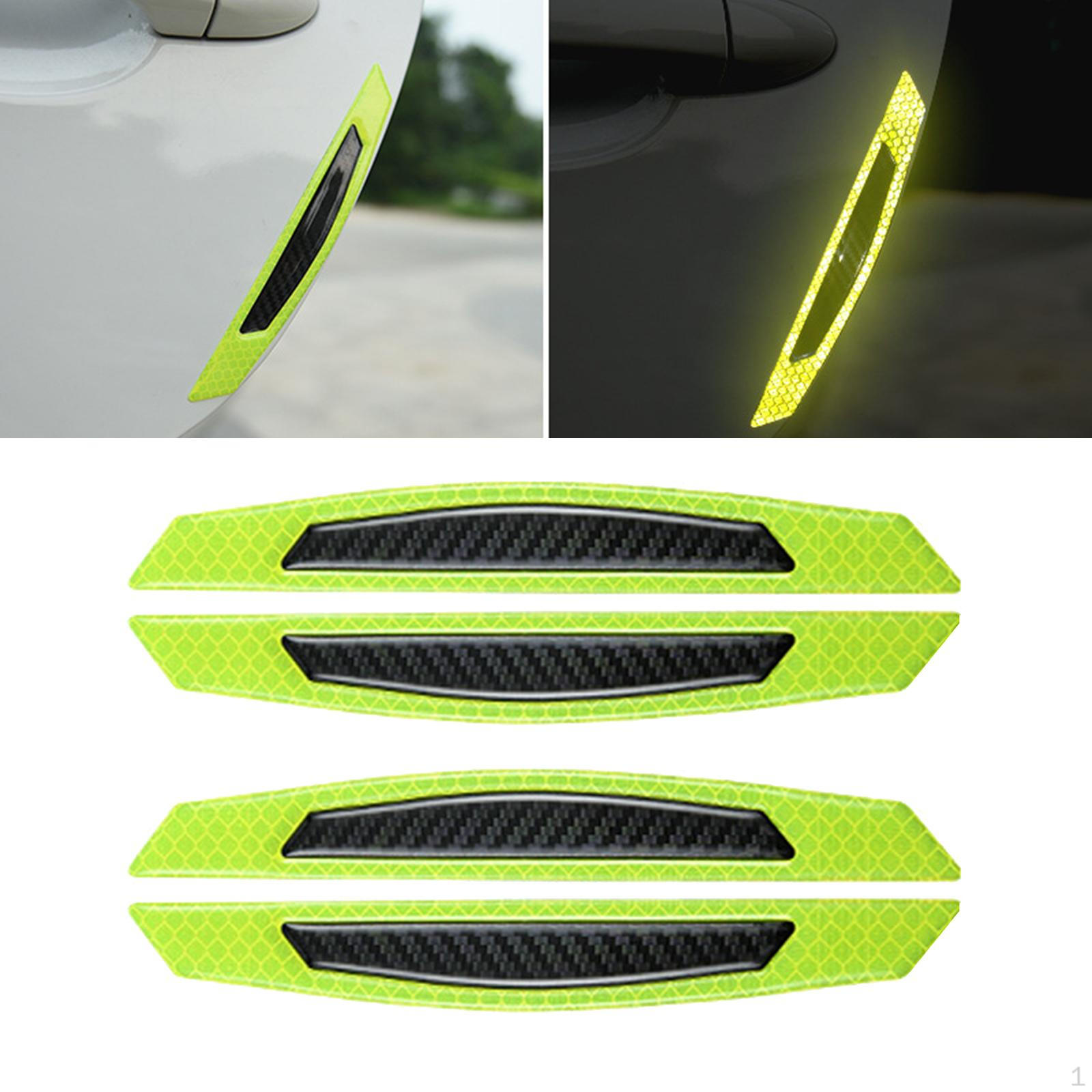 

4 Pieces Car Door Sticker Decal Warning Mark Tape Reflective Strip High Sign Green Black