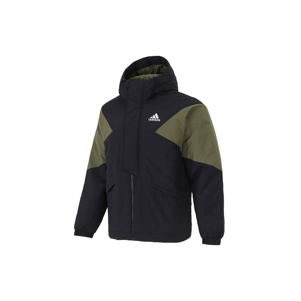 Adidas Colorblock Warm Hooded Down Jacket Men Outerwear Black GT6588