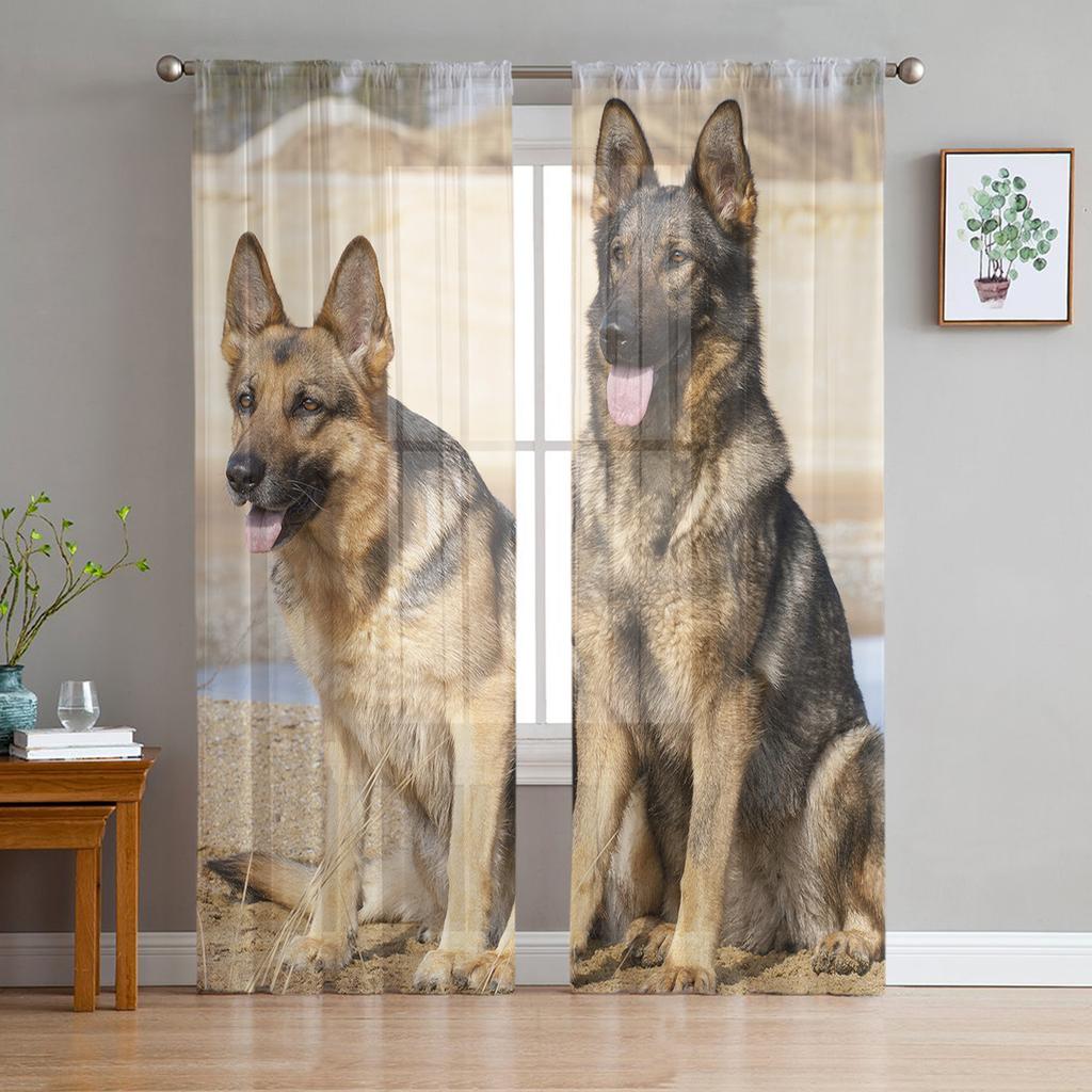 Mit einem Pommerschen Haustier Hund Erkerfenster Sichtschutz Vorhänge Drapieren Transparent Tüll Für Wohnzimmer Schlafzimmer Voile Organza Vorhänge