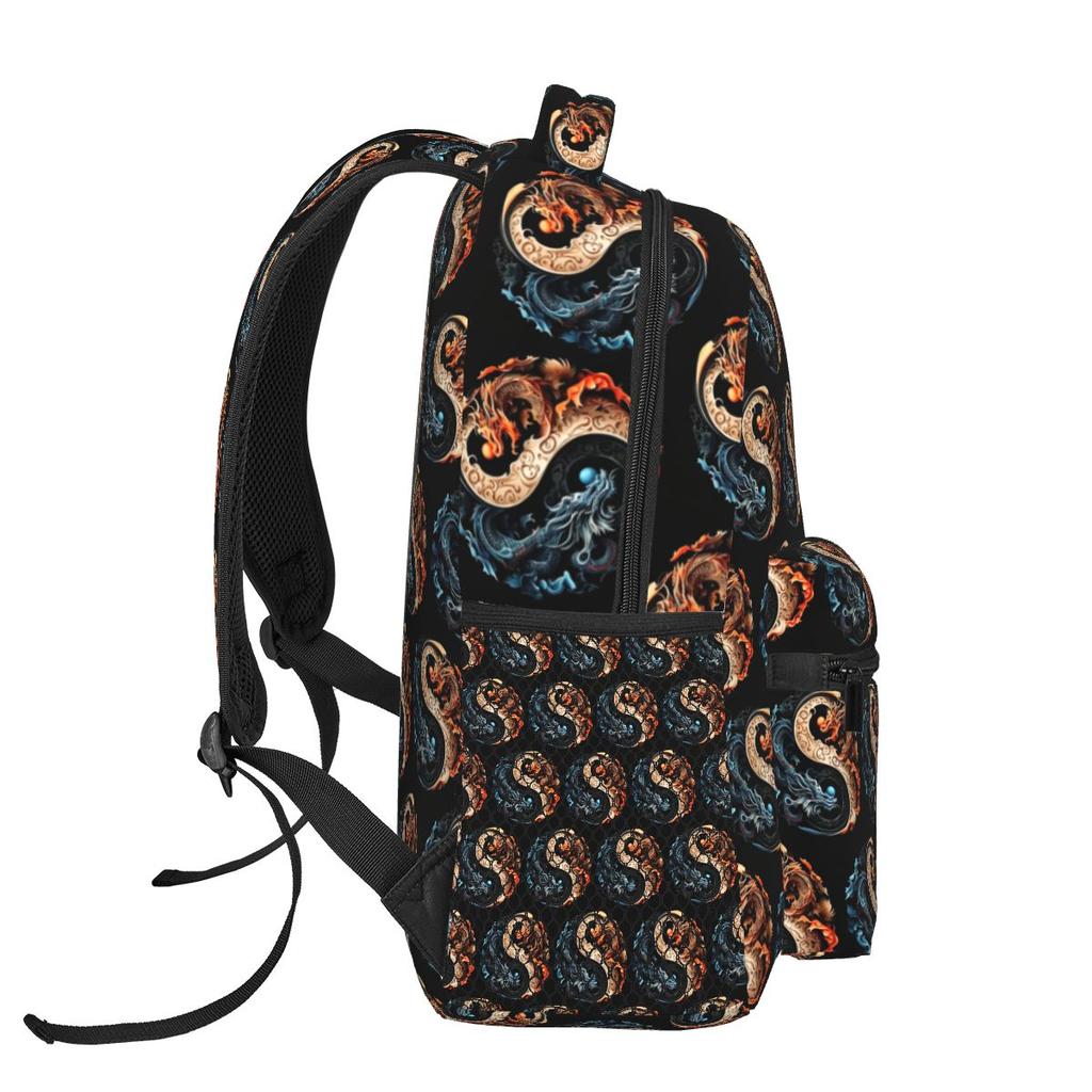 Chinese Dragon Loong Print Backpack Student Boys Girls BookBag Children School Bag Computer Shoulder Bags for Men Women