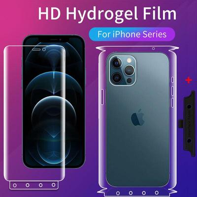 Hydrogel-Film mit vollständiger Vorder- und Rückseite für iPhone 11 12 13 14 15 Mini 16 Pro X XR XS XS Max SE 2020 6 6s 7 8 Plus Displayschutzfolie
