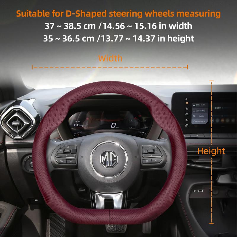 Suitable for Mg Ultra-Thin Breathable Leather Steering Wheel Cover Suitable for Zs Mg3 Hybrid Luxury 2025 One Mg4 Mulan Hs 5 6 Hector Gt Zt 4