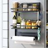 Space Saving Magnetic Kitchen Shelf For Spices Foldable Design 20kg Capacity Refrigerator Mounted Organizers