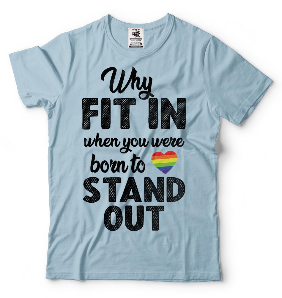 LGBT Pride Shirt Rainbow Flag Heart Gay Lesbian Transgender Stand Out Tshirt
