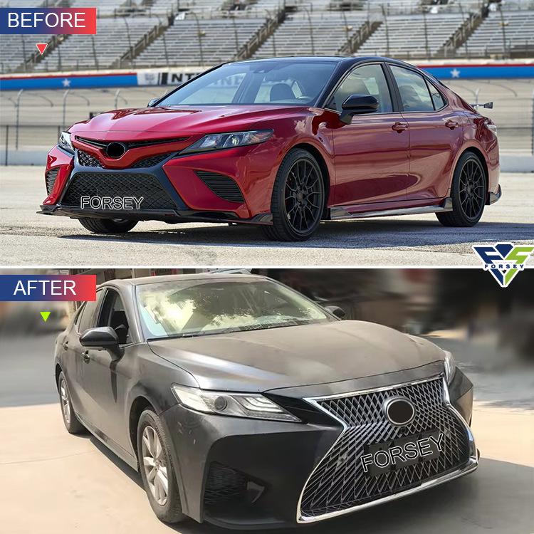 Camry 2022 Lexus Style Front Bumper Grille & Fog Light Frame Upgrade
