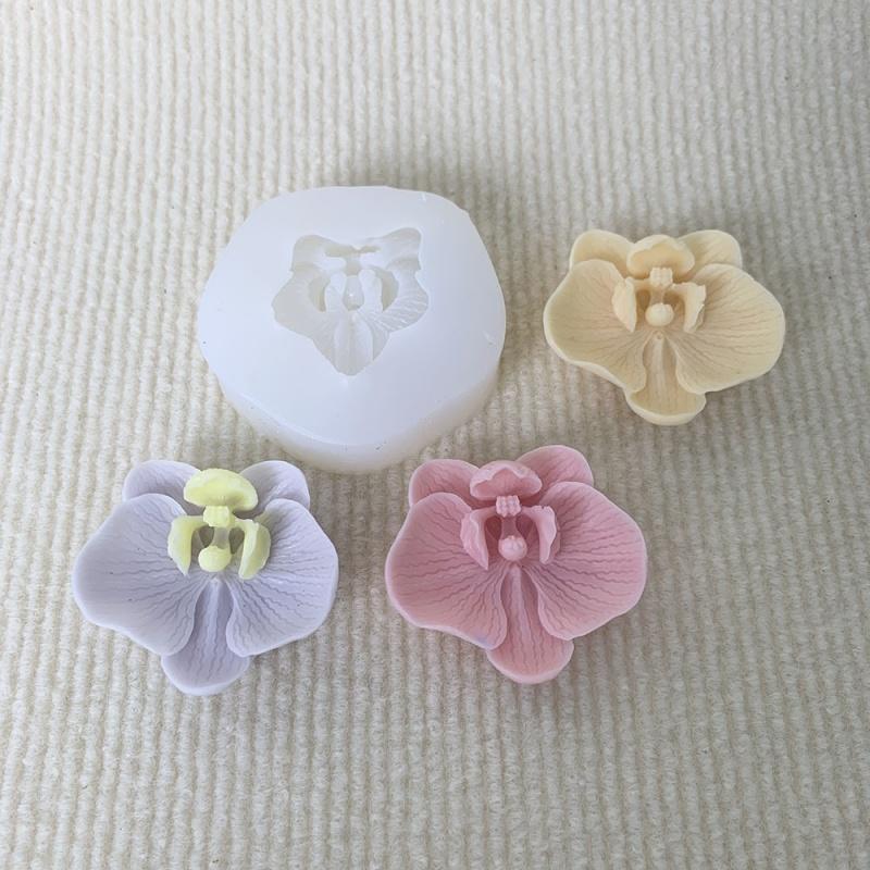 Butterfly Orchid Silicone Candle Mold Aromatherapy Gypsum Soap Mold 3D Cake Soft Candy Candle Decoration Baking Mold