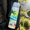 1PC Tropical Beach Palm Starfish Print 750ml Color Plastic Sports Water Bottle Leakproof Flip Straw Lid Suitable for Sports Office Home Use