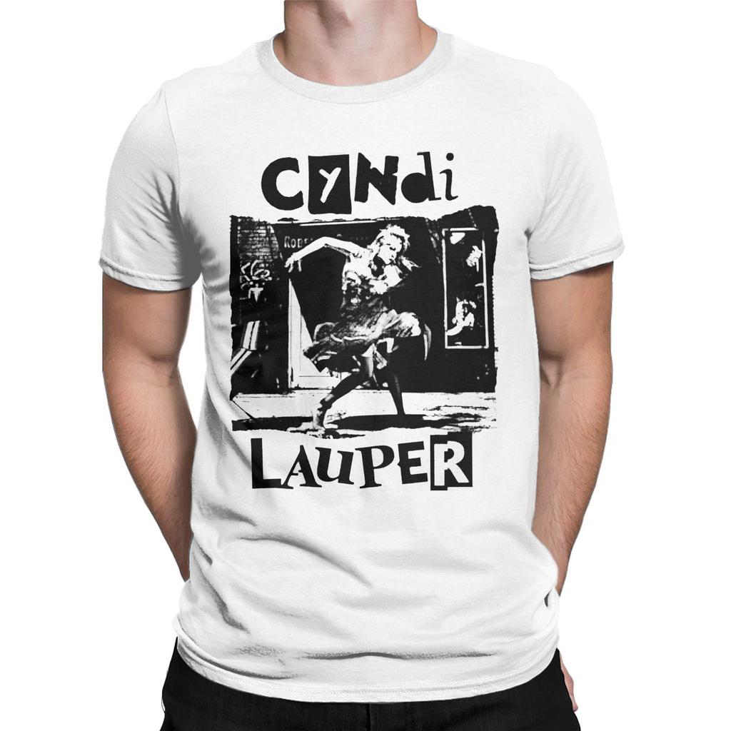 Men T-Shirts Cyndi Lauper Singer Tour Fashion 100% Cotton Tee Short Sleeve She's So Unusual T Shirts Crew Neck Merch Summer