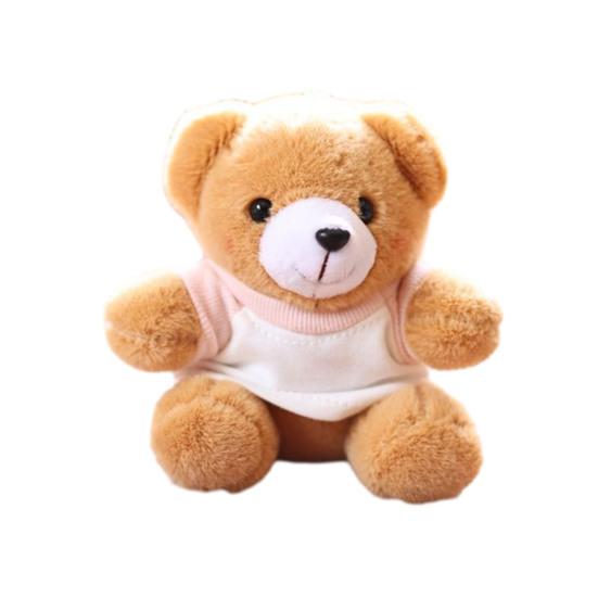 Doll Keychain Plush Pendant Bear T-Shirt Design Lightweight Key Holder Easy to Carry Keychain Backpack Accessories