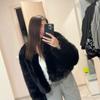 Palton Scurt Casual de Damă cu Blană de Vulpe Toscana - Stil Stradal European & American