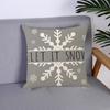 Throw Pillowcase Santa Linen Comfortable Claus Snowflake Christmas Tree Print Touch Christmas Pillow Cover Bedside