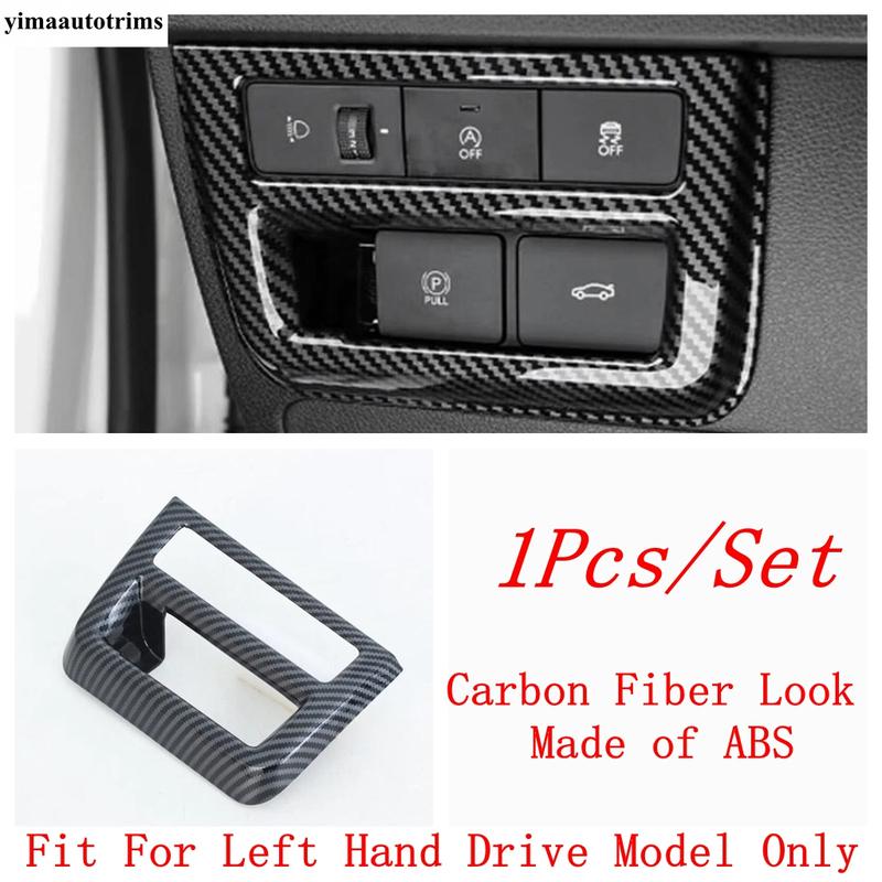 Head Lights Lamp Switch Button Panel Decoration Cover Trim For Hyundai Sonata 11th 2024 2025 Carbon Fiber Accessories Interior