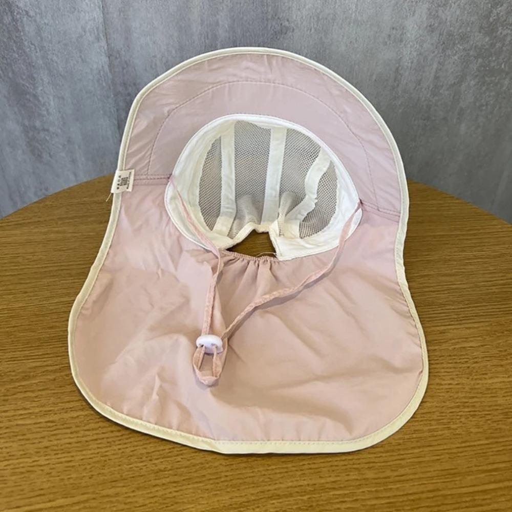 Soft Brim Fisherman Hat Neck Flap Panama Hat New Bucket Hat  Kids Unisex