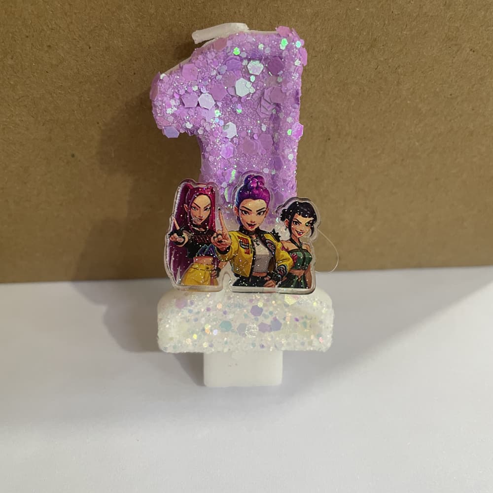 Kpop Demon Hunters Theme Candle 3D Number 0-9 Kids Birthday Cake Decoration Baby Shower Anime Party Accessories Gifts