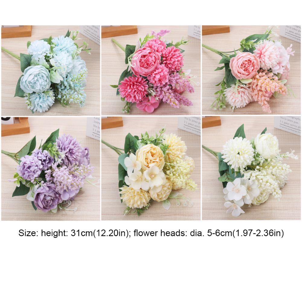 DIY Artificial Peony Flowers Silk Petal Foam Spica Simulation Dandelion Flowers  Wedding Ornament
