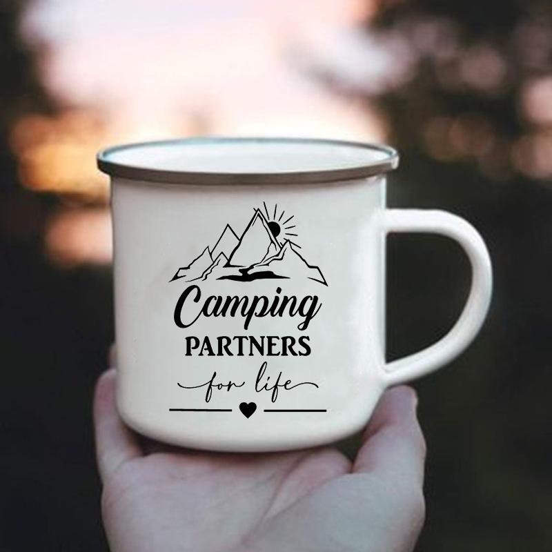 L Love You To The Mountains and Back Enamel Cups Coffee Wine Mug Stainless Cup Drinkware Cupshe Personalized Gift Friends Mugs