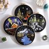 Christmas Embroidery Kit Easy Snow Scene Winter Embroidery Kit Holiday Decorations For Kitchen Living Room Desktop Window