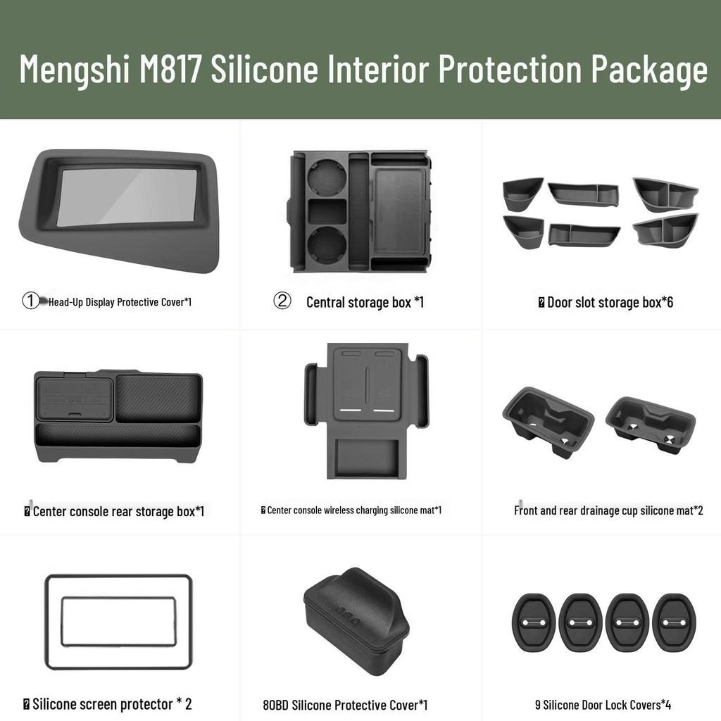 Dongfeng Mengshi M817 Wireless Charging Silicone Pad Cup Holder