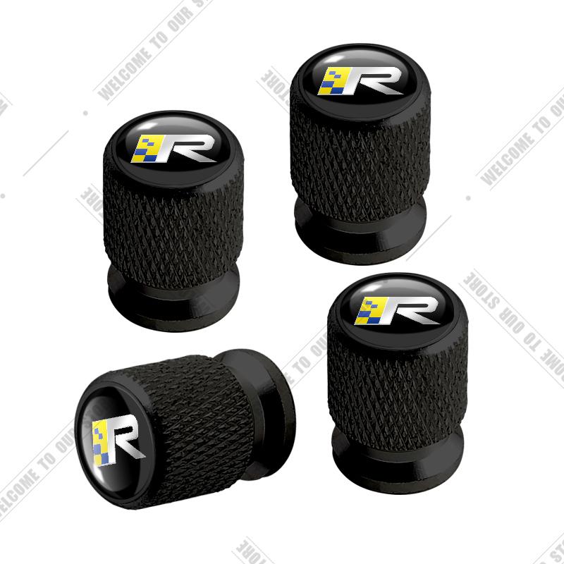 Auto CNC Aluminium R Design Schweden Flagge Emblem Für Volvo XC40 V90 S60 S80 S90 XC60 XC90 4 Stück Reifenventil Luftanschluss Ventilschaft Abdeckkappen
