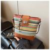 IELGY Rainbow Woven Bag Women Straw Bag