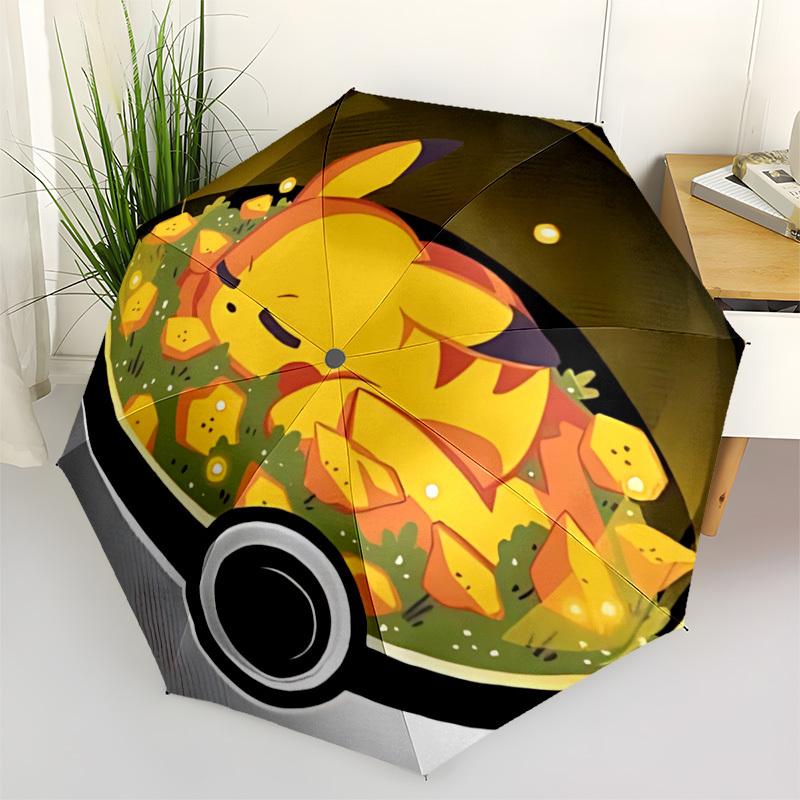 

1pc Pikachu Automatic Open/Close Umbrella - Compact Travel Umbrella with 8-Rib Durable Frame, Lightweight & Portable for Commuting, Fashionable Access