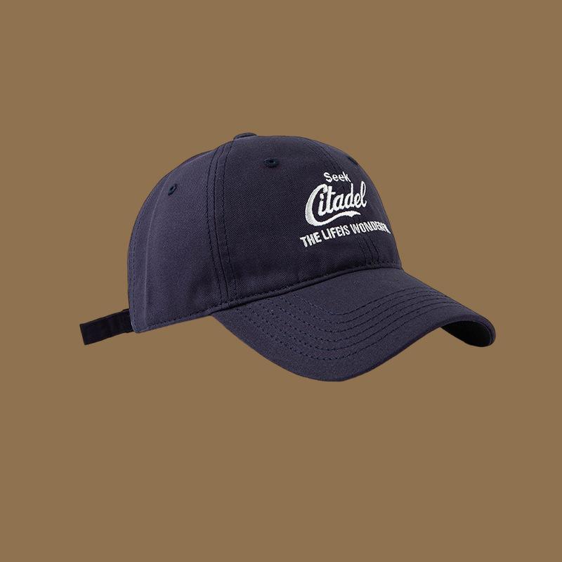 

Baseball cap autumn and winter retro cap couple soft top big head circumference fashion sunshade wide brim show face small men and women Adjustable тёмно-синий