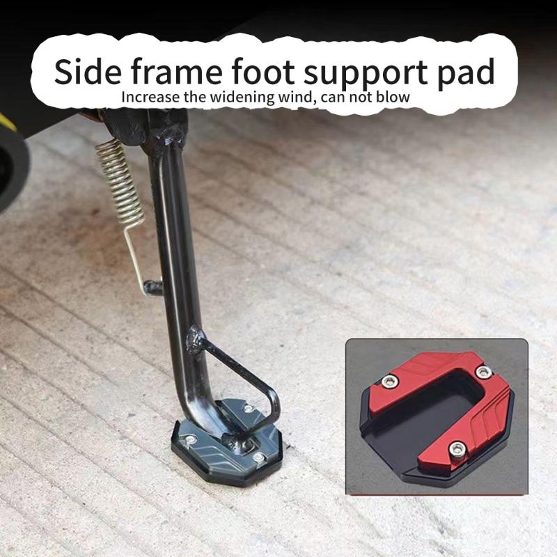 Anti Tilt Aluminu Motorcycle Side Stand Stabilizers Base Universal Enlarged Motorcycle Side Stand Foot Pad for Motorbike