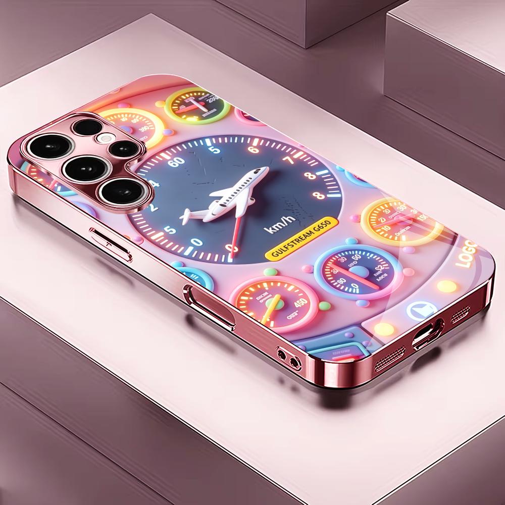 Cute Airplane Instrument phone case s26 ultra case s25 ultra case glass for Samsung Galaxy S26 S25 S24 S23 S22 FE Ultra Plus