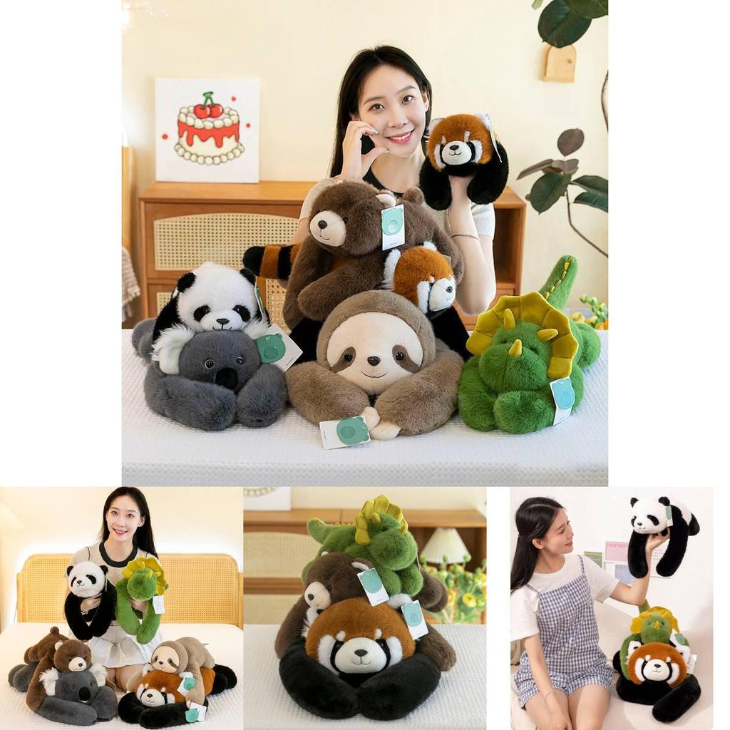 Adorable Plush Panda Raccoon Koala Sloth Doll Ideal For Kids Soft Cuddle Pillow