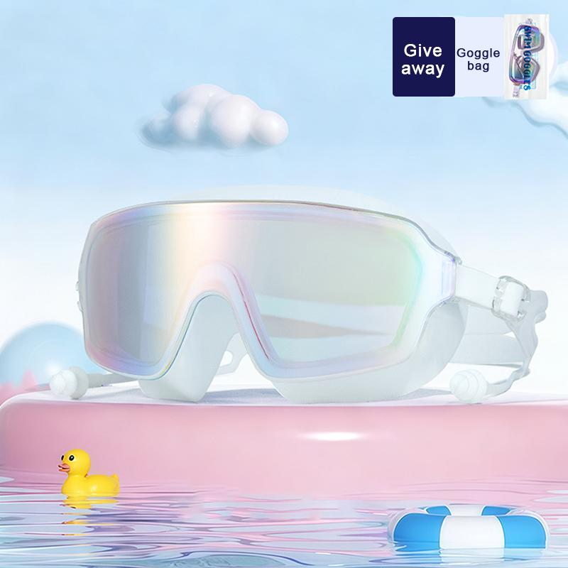 

Outdoor Swimming Goggles Anti-Fog Wide View Diving Swimming Glasses With Earplugs For Children Swater Diving Goggles 1 белый