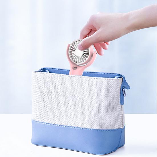 Handheld Misting Fan with USB Charging Portable Wearable Cooling Fan for Students Travel Water Spray Long Battery Life Low Noise