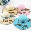 Trendy Flower Ribbon Women's Sun Hat UV Protection Lightweight Bucket Hat Wide Brim Breathable Straw Hat Summer Outdoor