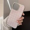 Gilt Gold Is Suitable for Apple 17promax Mobile Phone Case Iphone16 Pink Plaid Bow 13 Electroplated High-quality Mobile Phone Case