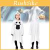 White Ghost Cosplay Costume For Kids With Elegant Gloves Perfect For Halloween Festivities