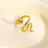 European-American Geometric Gold-Plated Stainless Steel Open Ring for Women
