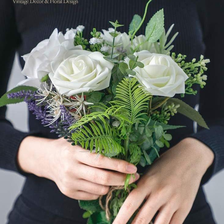 Pu European Gift Box With 8Cm Simulated Foam Roses And 50 Leaves In A Box, Home Floral Decoration