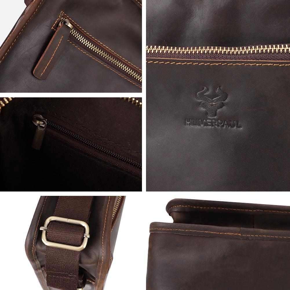Humerpaul Leather Shoulder Bag Large Capacity Multi-function Travel Bag Sports Bag